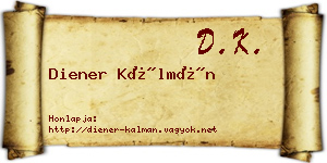 Diener Kálmán névjegykártya