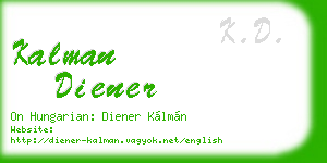 kalman diener business card