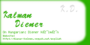 kalman diener business card